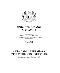 Akta Dadah Berbahaya (Pelucuthakan Harta) 1988 [Akta 340]