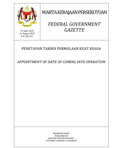 Penetapan Tarikh Permulaan Kuat Kuasa [P.U. (B) 315/2025]